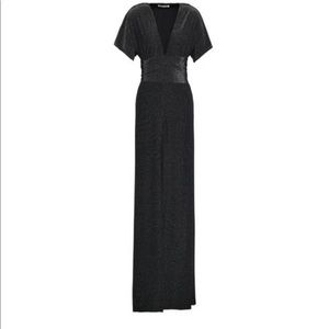 NWT Halston Heritage Tie-back metallic crepe gown